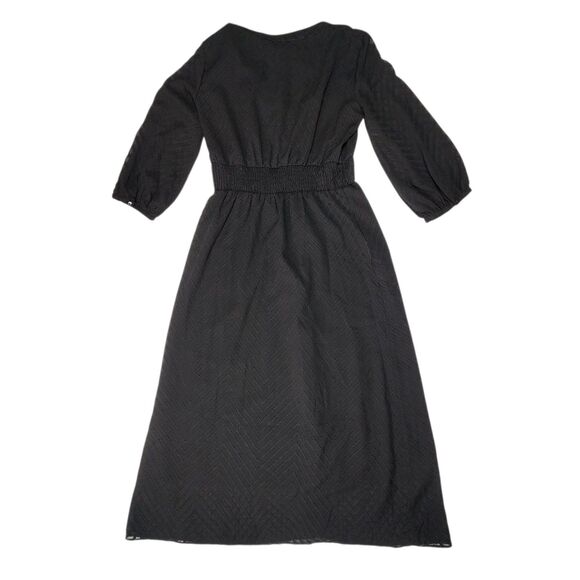 Zara Dress Size Small Ciffon Line Texture Embroidery Zig Zag Light Pilling - Picture 10 of 11